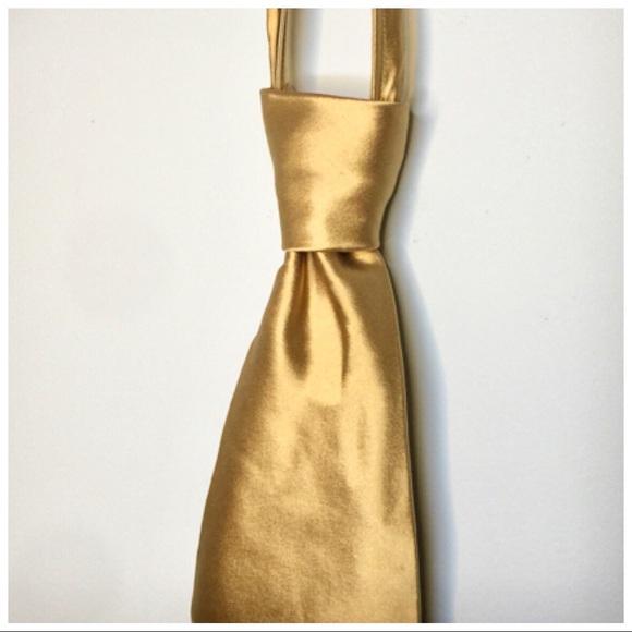 ⭐️NEW⭐️ Women’s Zipper Necktie Gold Silk (NWOT) - Picture 2 of 7